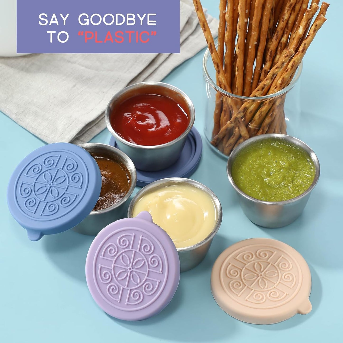 Frendorf | Auslaufsichere Saucenbecher aus Edelstahl (6 Stück) – FlavorPods