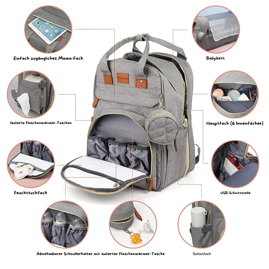 Frendorf | 2-in-1 Baby Rucksack mit integriertem Wickelbett