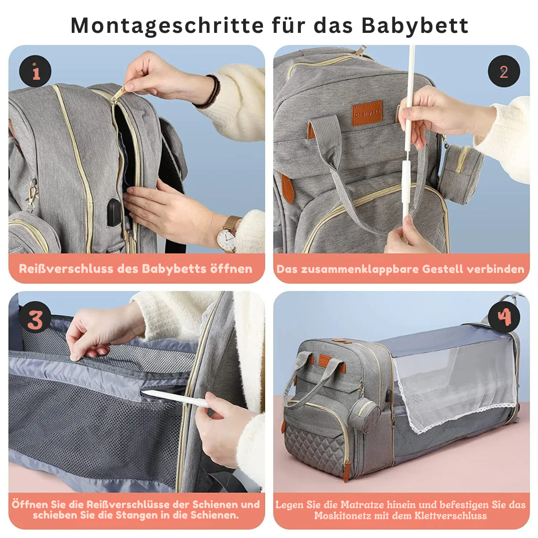 Frendorf | 2-in-1 Baby Rucksack mit integriertem Wickelbett