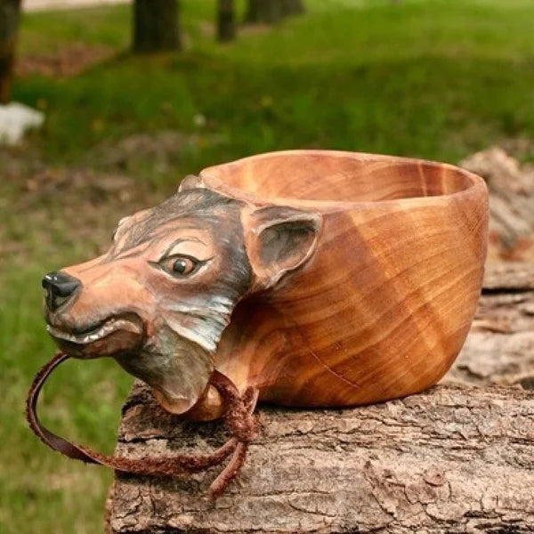Holzbecher - WildSip - Handgefertigtes Tierdesign - Abenteuerliche Hydration