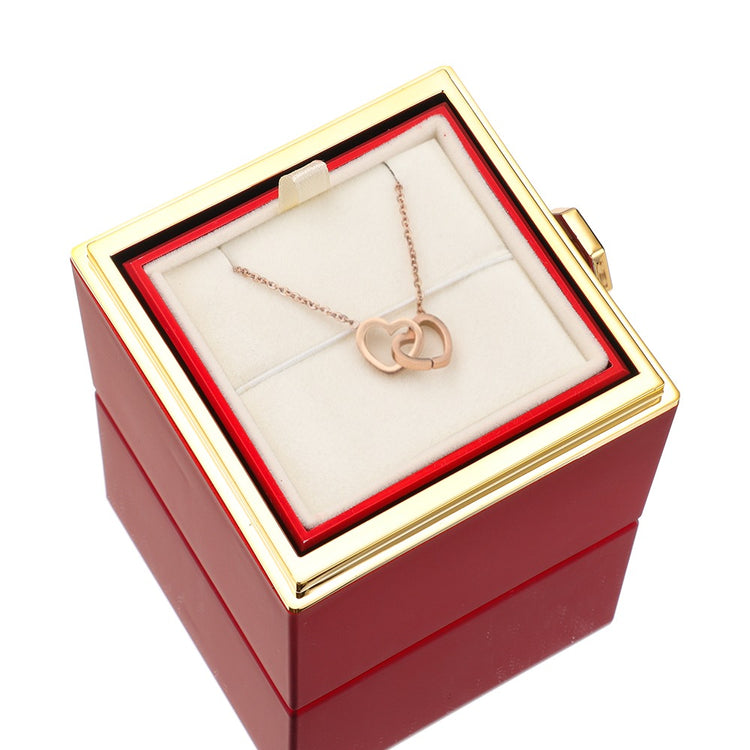 Frendorf | [Ideales Geschenk] Ewige Rosenbox - Mit gravierter Halskette & künstlicher Rose