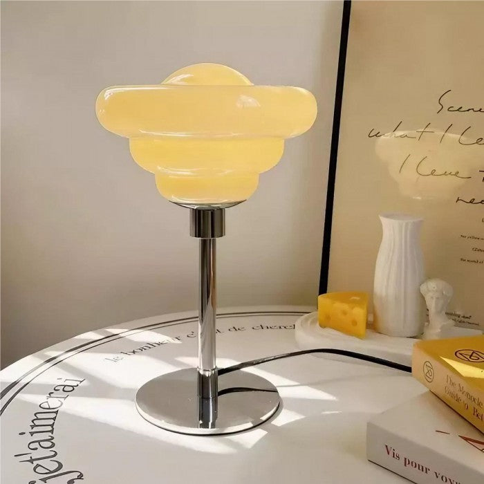 Frendorf | LumaRipple Tischlampe aus strukturiertem Glas