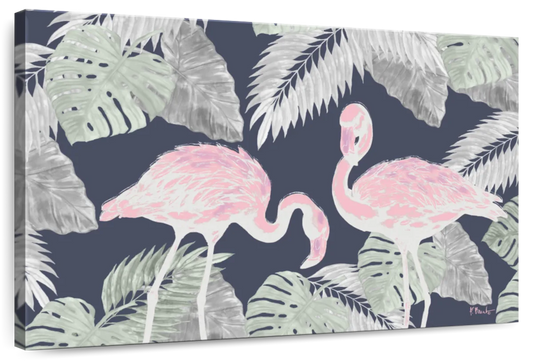 Frendorf | Monochrome Flamingos Horizontale Wandkunst
