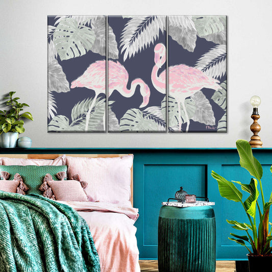 Frendorf | Monochrome Flamingos Horizontale Wandkunst
