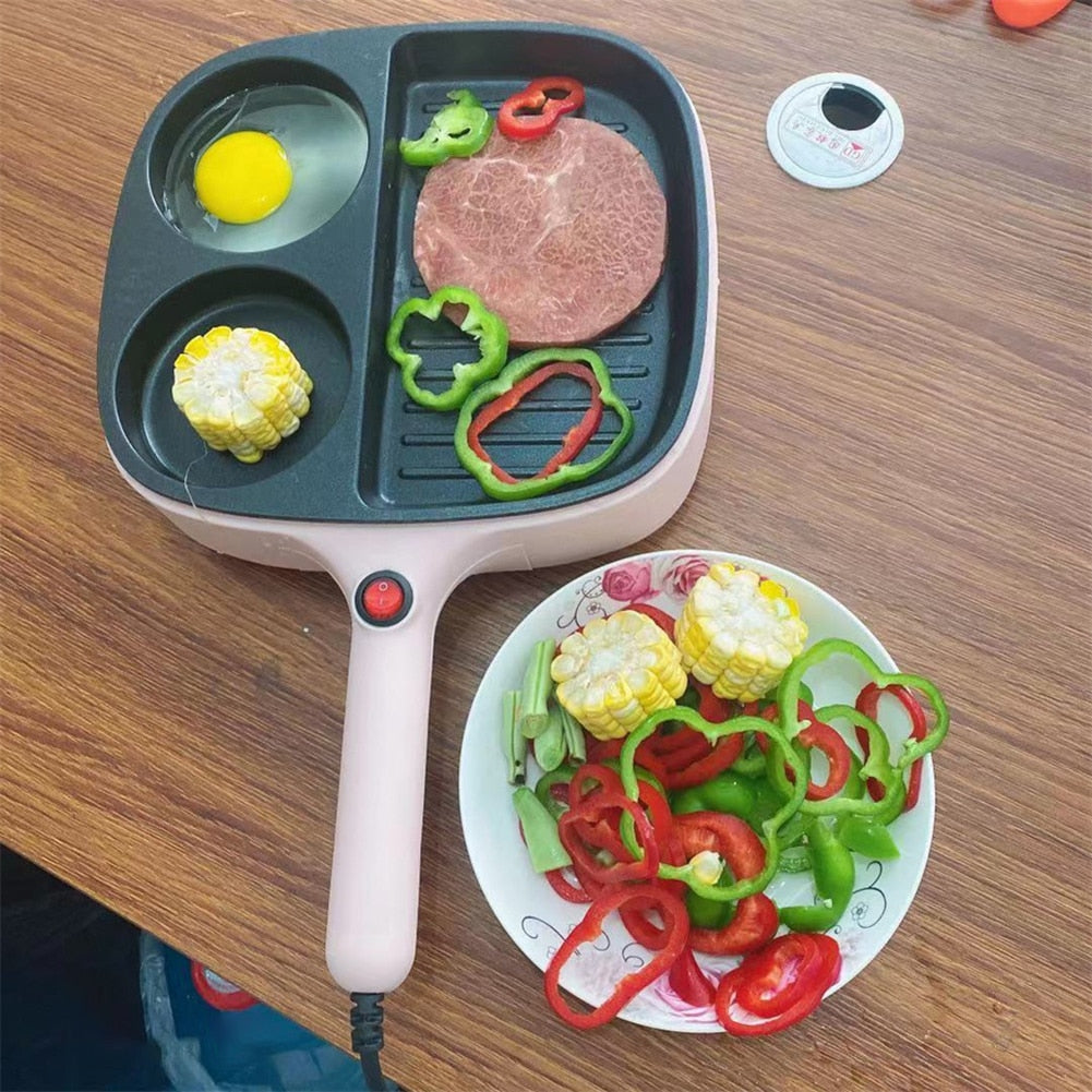 Elektrische Grillpfanne 3-in-1 Antihaft-geteilte Grillpfanne