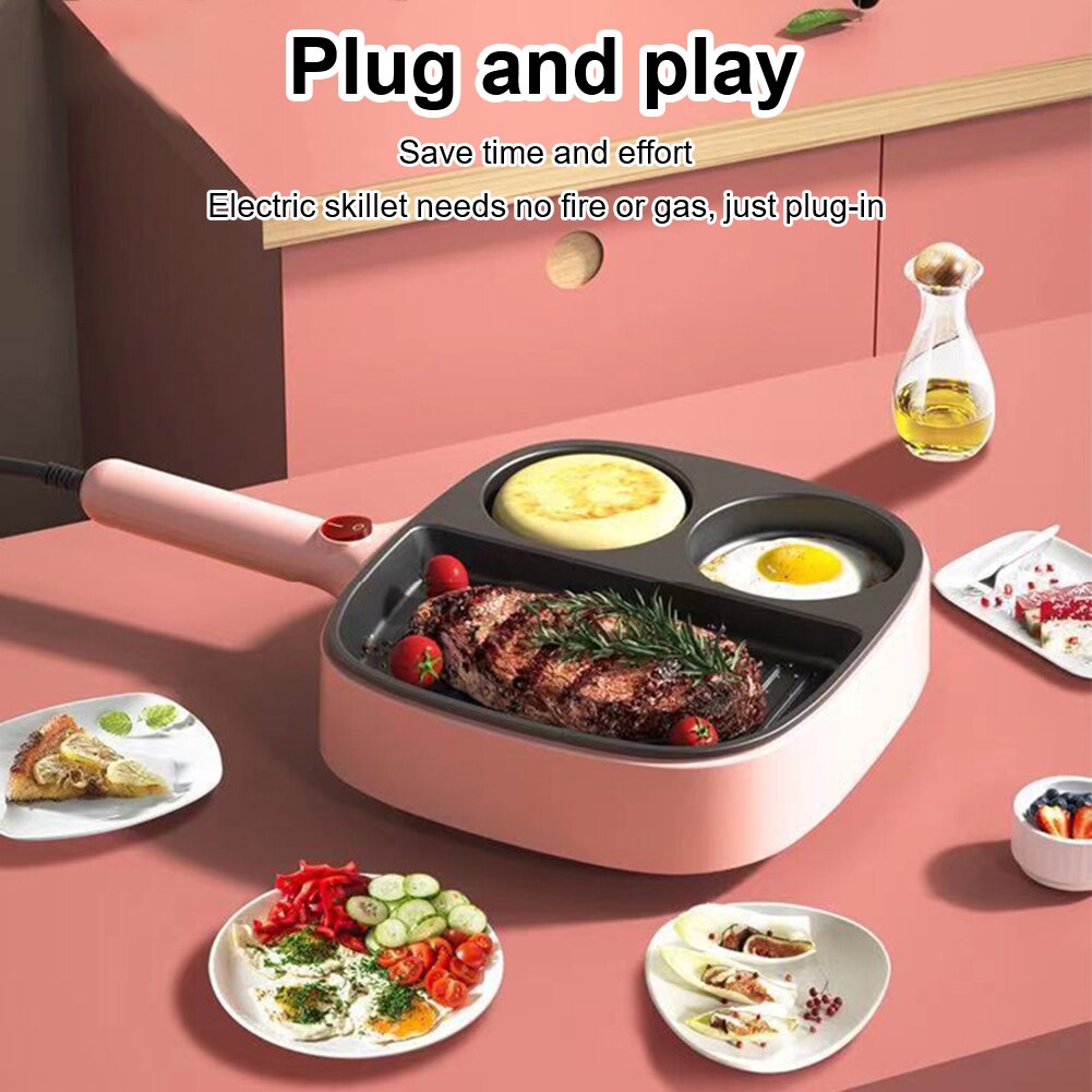 Elektrische Grillpfanne 3-in-1 Antihaft-geteilte Grillpfanne