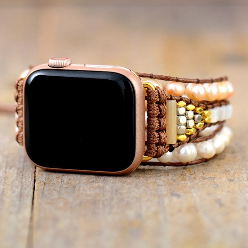 Frendorf | Apple Watch Wickelarmband mit Süßwasserperlen - Elvianne