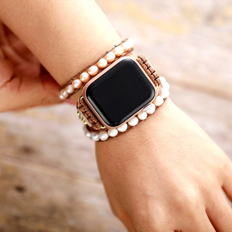 Frendorf | Apple Watch Wickelarmband mit Süßwasserperlen - Elvianne