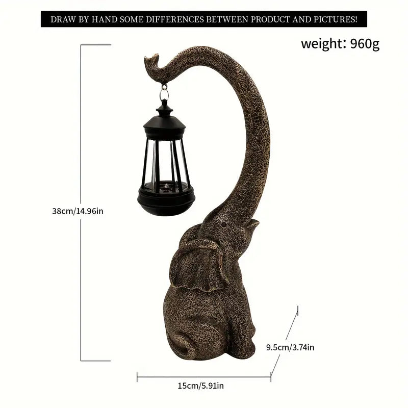 Frendorf | SolarElegance Solar Gartenlampe Enchanted Elephant | Stimmungslicht für Außen | Umweltfreundlich | Garten Deko Lampe