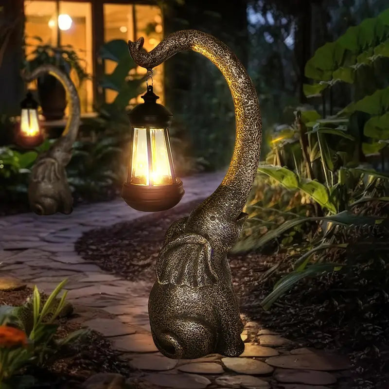 Frendorf | SolarElegance Solar Gartenlampe Enchanted Elephant | Stimmungslicht für Außen | Umweltfreundlich | Garten Deko Lampe