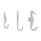 Weißer Gusseisen Nautical Ocean Figur Skulptur Dekorative Utility Wandhaken Set von 3 - Muschel, Krebs, Seepferdchen
