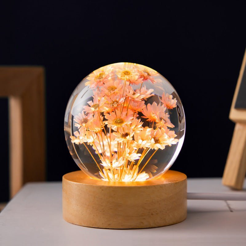 Verzaubernde 3D Löwenzahn Blumen Kristallkugel Lampe