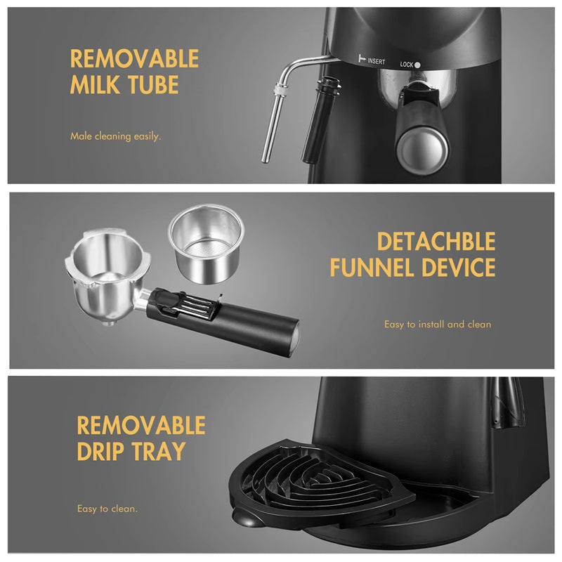 Frendorf | 3.5 Bar Espresso-Maschine mit integriertem Dampfstab