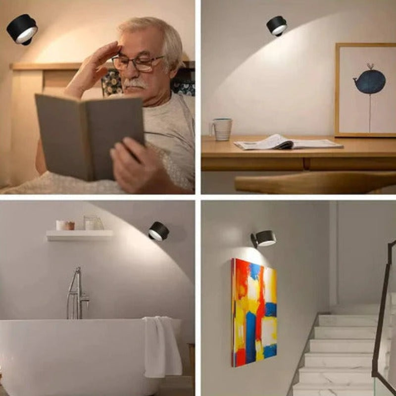 Frendorf | InstaBeam 360° Kabellose Wandleuchte | Wiederaufladbar | Flexibles LED Licht für Zuhause & Büro