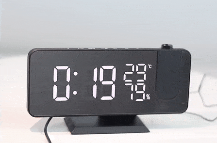 Frendorf | Astronatic | Der Beste Wecker mit LED-Bildschirm - 180° Projektor - USB-Ladegerät