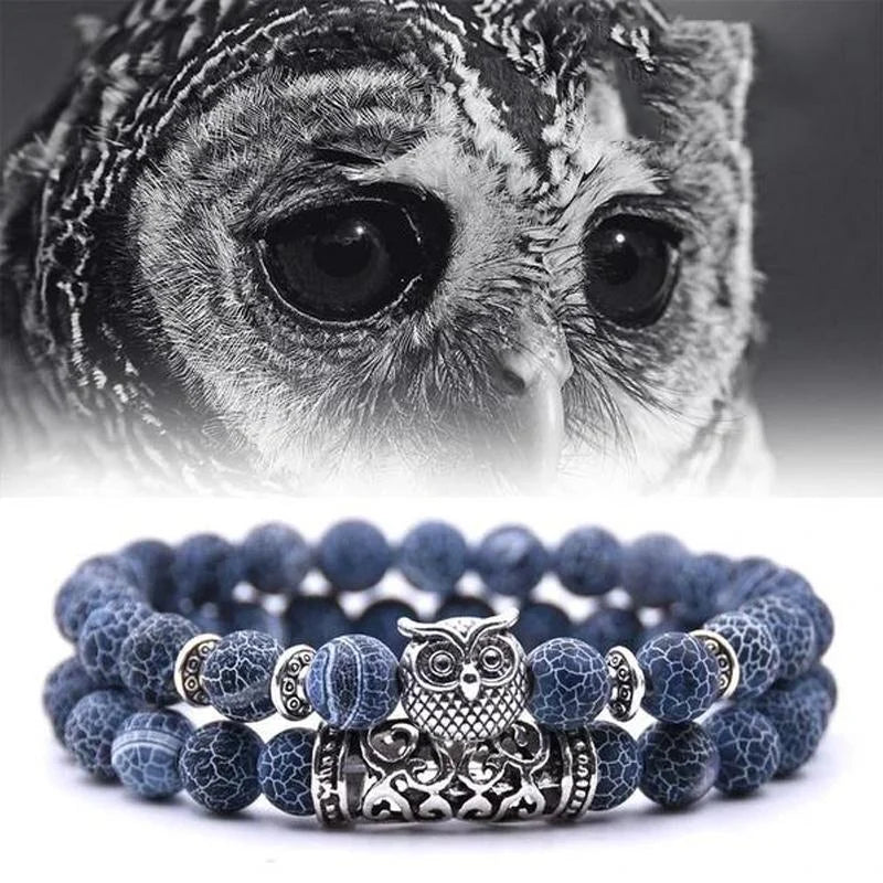 Frendorf | Eule Charme Naturstein-Armband