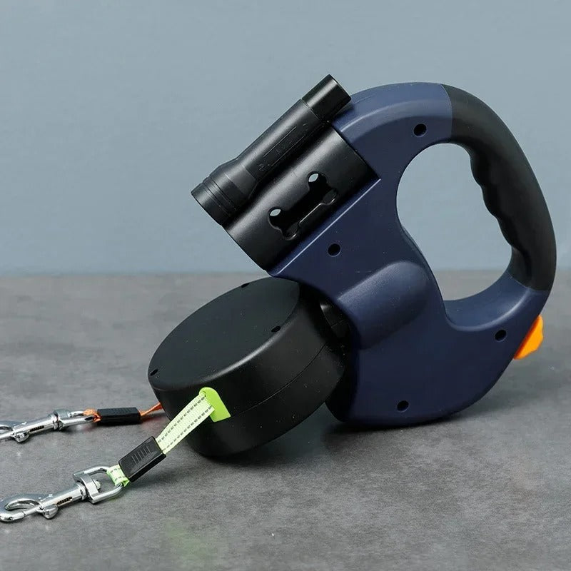 Frendorf | LumiLeash 2-in-1 Doppel-Hundeleine mit LED-Lampe & Kotbeutelhalter