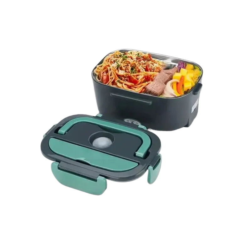 2-in-1 Elektrische Heizende Lunchbox Auto + Zuhause 12V/220/110V Tragbare Edelstahl-Auskleidung Bento-Lunchbox Lebensmittelbehälter Bento-Box