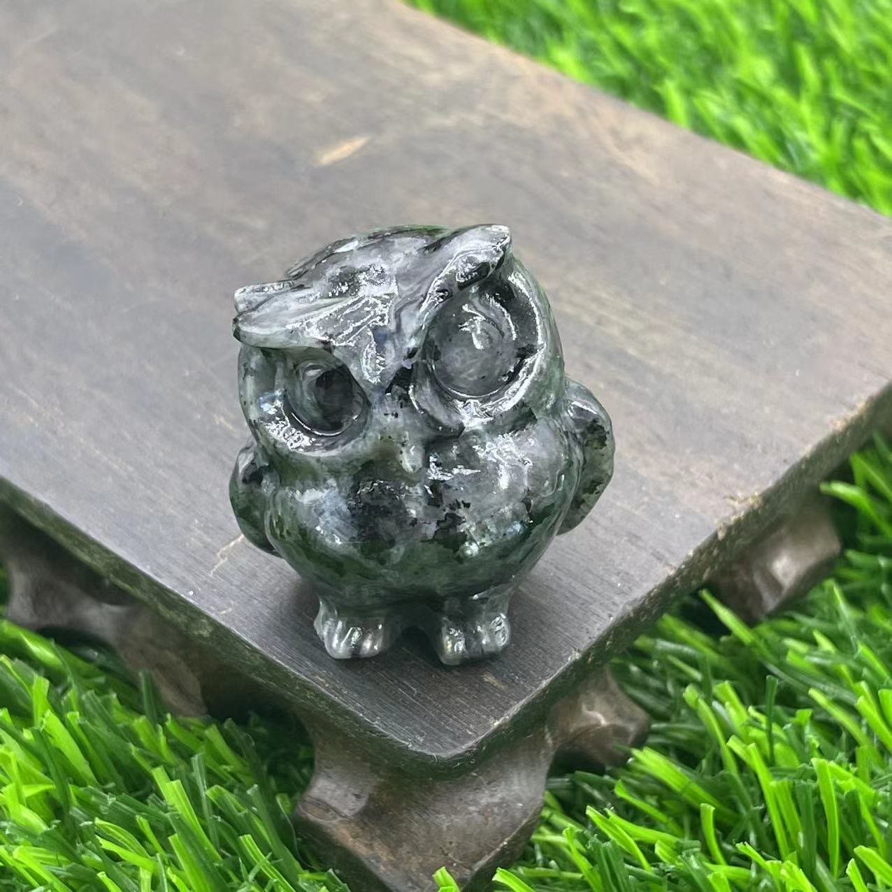 Frendorf 3.5cm natürliche Kristall Eule Ornament Edelstein Dekoration