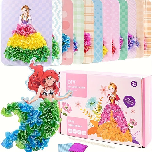 Frendorf | 12Stück Prinzessin Board Aufkleber Stoff Poke Kunst DIY Kit
