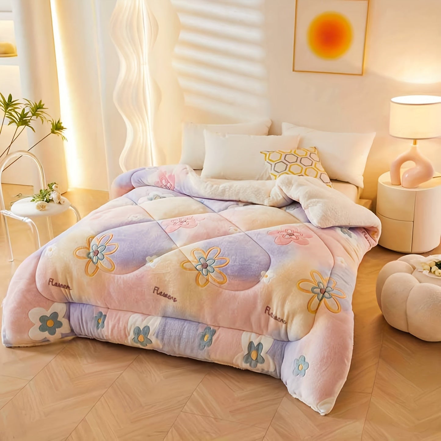 Frendorf | Bequiltiger floraler Flanellbettbezug für das Schlafzimmer