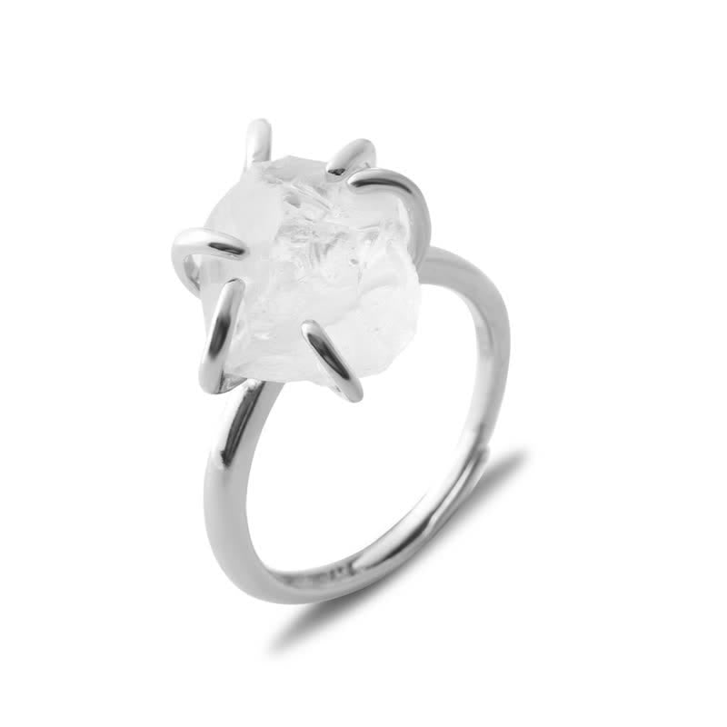 Frendorf | Sechs-Klauen-Verstellbarer Ring mit Natürlichem Kristall – Liora