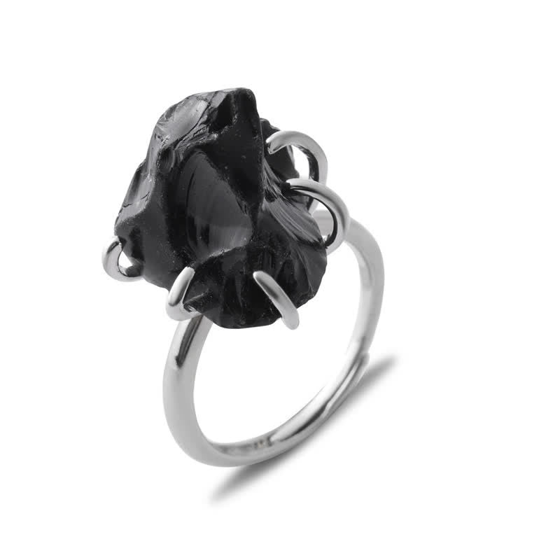 Frendorf | Sechs-Klauen-Verstellbarer Ring mit Natürlichem Kristall – Liora