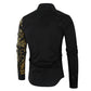Frendorf | Luxus Gold Schwarz Hemd Männer Neu Slim Fit Langarm
