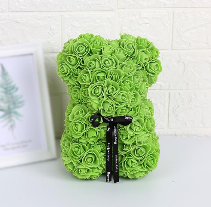 Frendorf | Valentinstag Geschenk Rose Bär Ewige Blume Rose Teddybär PE Schaum Bär 25cm Valentinstag