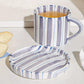 Frendorf | Sip&Stripe – Auffällige Tasse mit passendem gestreiften Teller