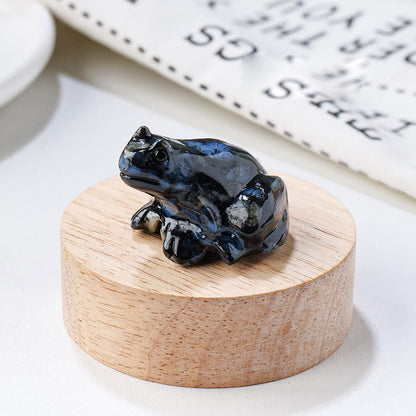 Frendorf natürliche Edelsteins geschnitzte Frosch Statue Edelstein Dekoration