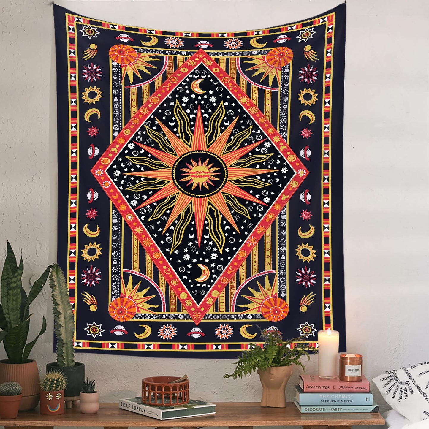 Frendorf Sun Rays Moon Bohemia Wandteppich
