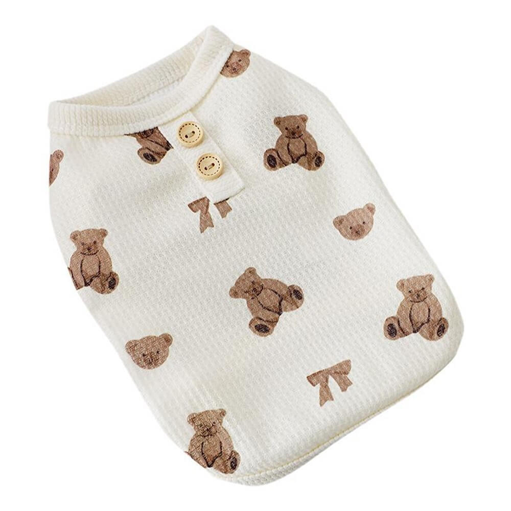 Adorables Teddy-Print-Hundeweste – Perfekt für drinnen und draußen