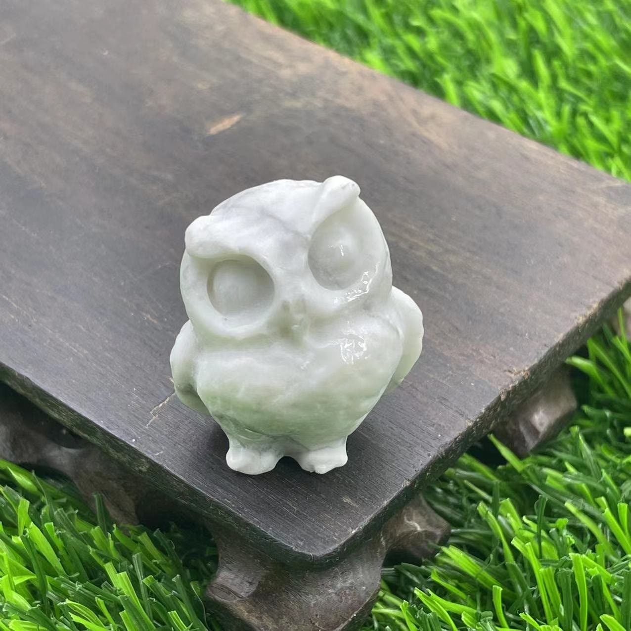 Frendorf 3.5cm natürliche Kristall Eule Ornament Edelstein Dekoration