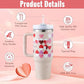 Isolierender Becher mit Griff und Strohhalm | 40 oz