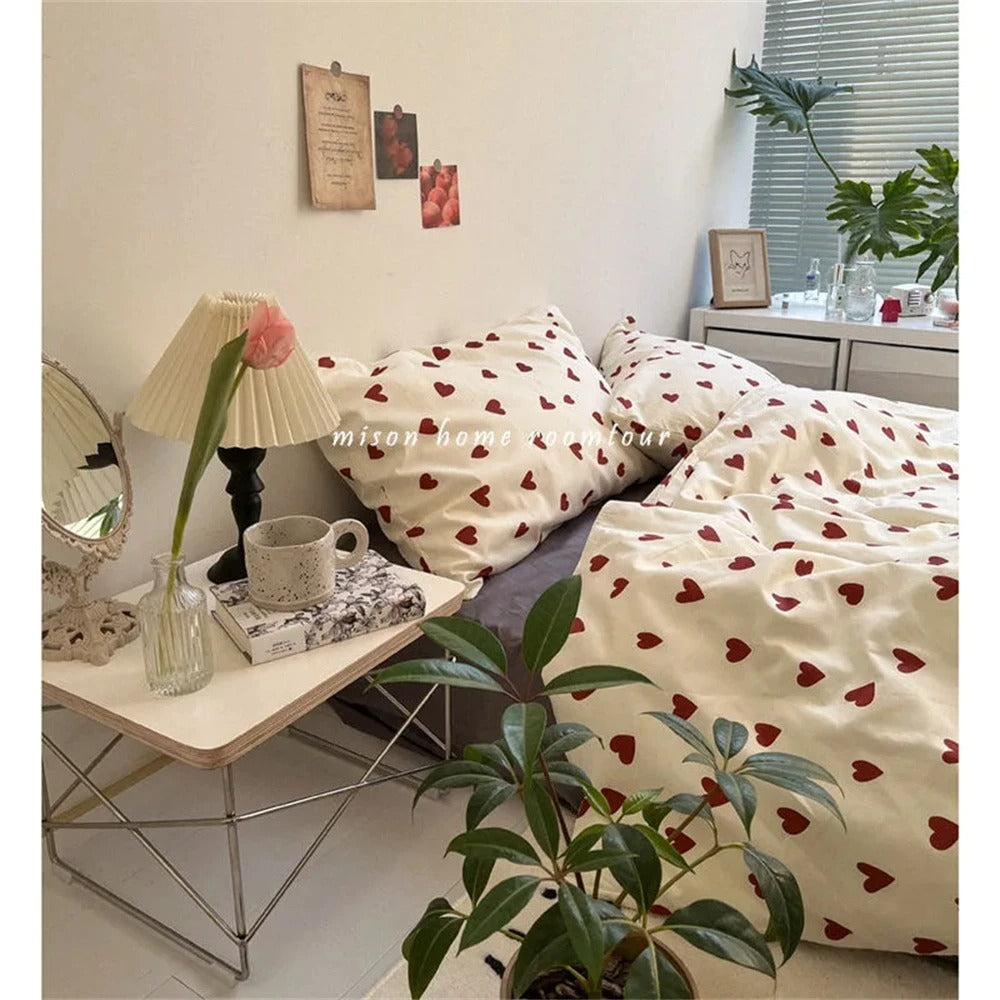 Frendorf | Velvet Heart - Plus herz-inspiriertes Bettbezug