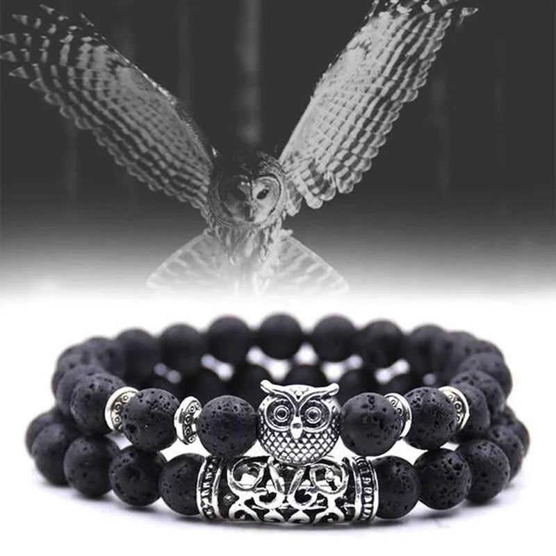 Frendorf | Eule Charme Naturstein-Armband