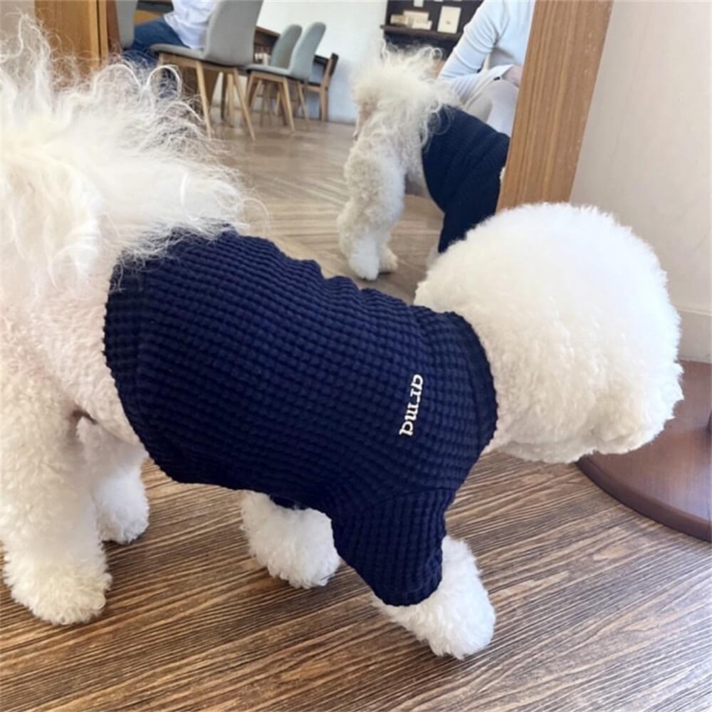 Kuscheliger Waffelstrick-Hundepullover - Weicher & wärmer Tierpullover in 4 Farben