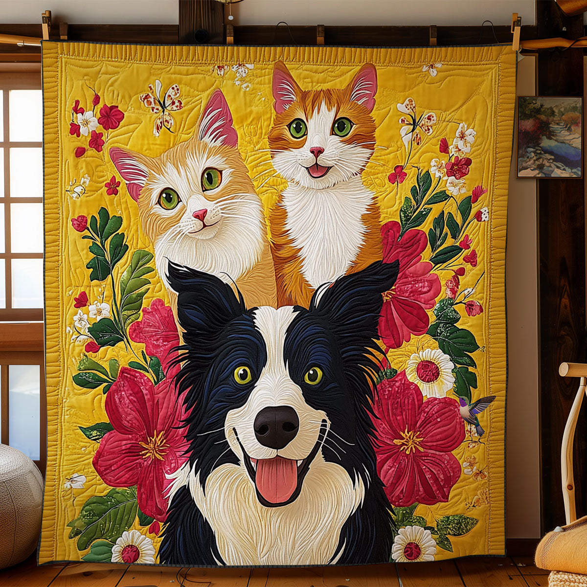 Happy Cat und Dog Quilt