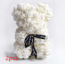 Frendorf | Valentinstag Geschenk Rose Bär Ewige Blume Rose Teddybär PE Schaum Bär 25cm Valentinstag