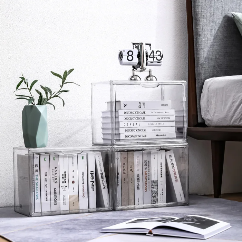 Transparente Aufbewahrungsbox für Bücher