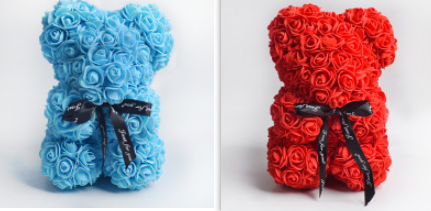 Frendorf | Valentinstag Geschenk Rose Bär Ewige Blume Rose Teddybär PE Schaum Bär 25cm Valentinstag