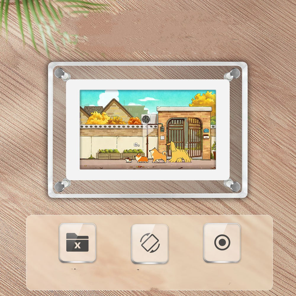 Frendorf | GlimView | Digitale Bilderrahmen | Helles Acryl-Display | Lebendige Erinnerungen