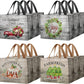 Frendorf | 12 Stück Rustikale Weihnachts Tragetaschen mit Griffen, Wiederverwendbare Geschenktaschen Einkaufstaschen für Weihnachten Wintergeschenke Feiertagsverpackungsbeutel Partybedarf, 32.5 X 24.9 X 17.0 cm