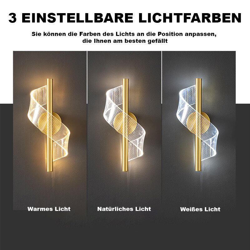 Luxus Glas Wandlampe mit Kerzenhalter