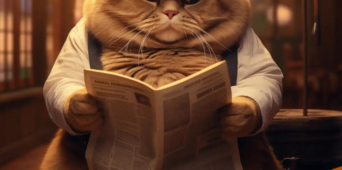 Frendorf | Fat Cat Zeitung lesende Wandkunst