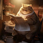 Frendorf | Fette faule Katze lesende Wandkunst
