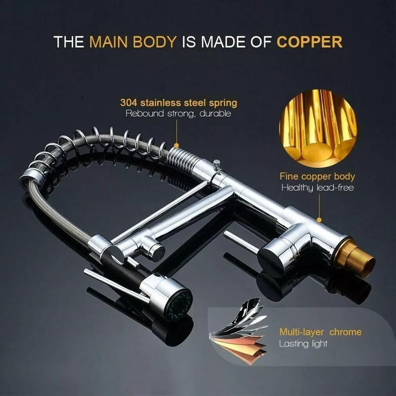 Frendorf | Ausziehbarer Küchenarmatur mit 360° drehbarer Auslauf und Dual-Modus-Spritze