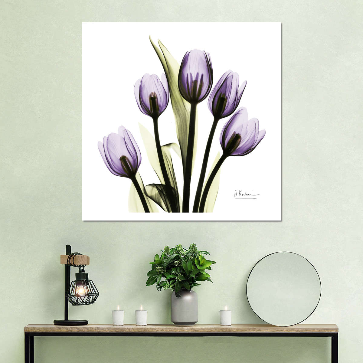 Frendorf | Lila Tulpe Quadrat Wandkunst