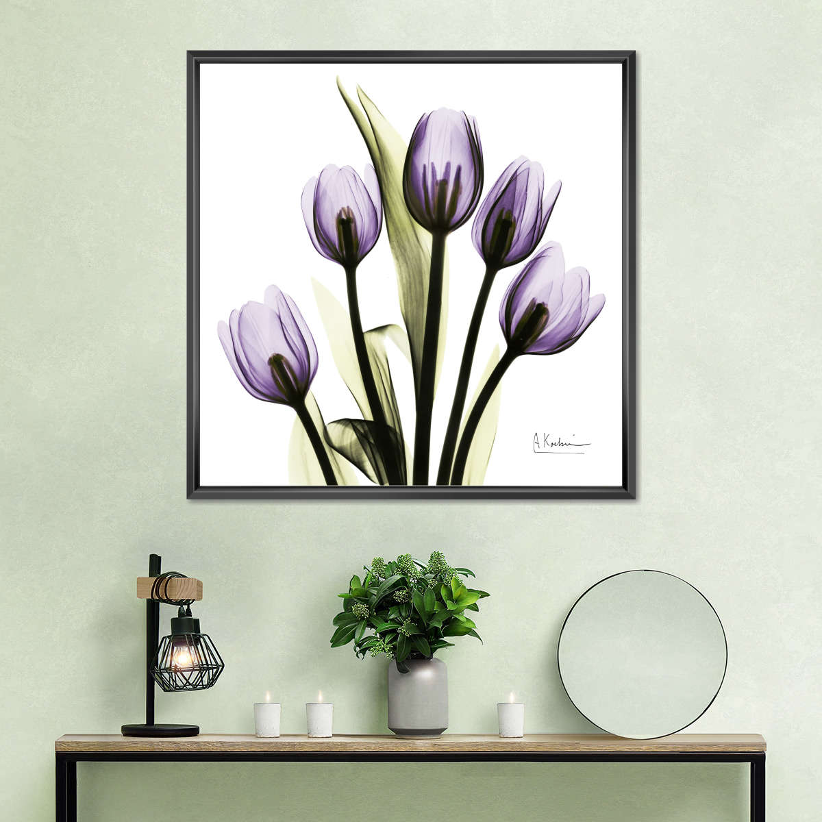 Frendorf | Lila Tulpe Quadrat Wandkunst